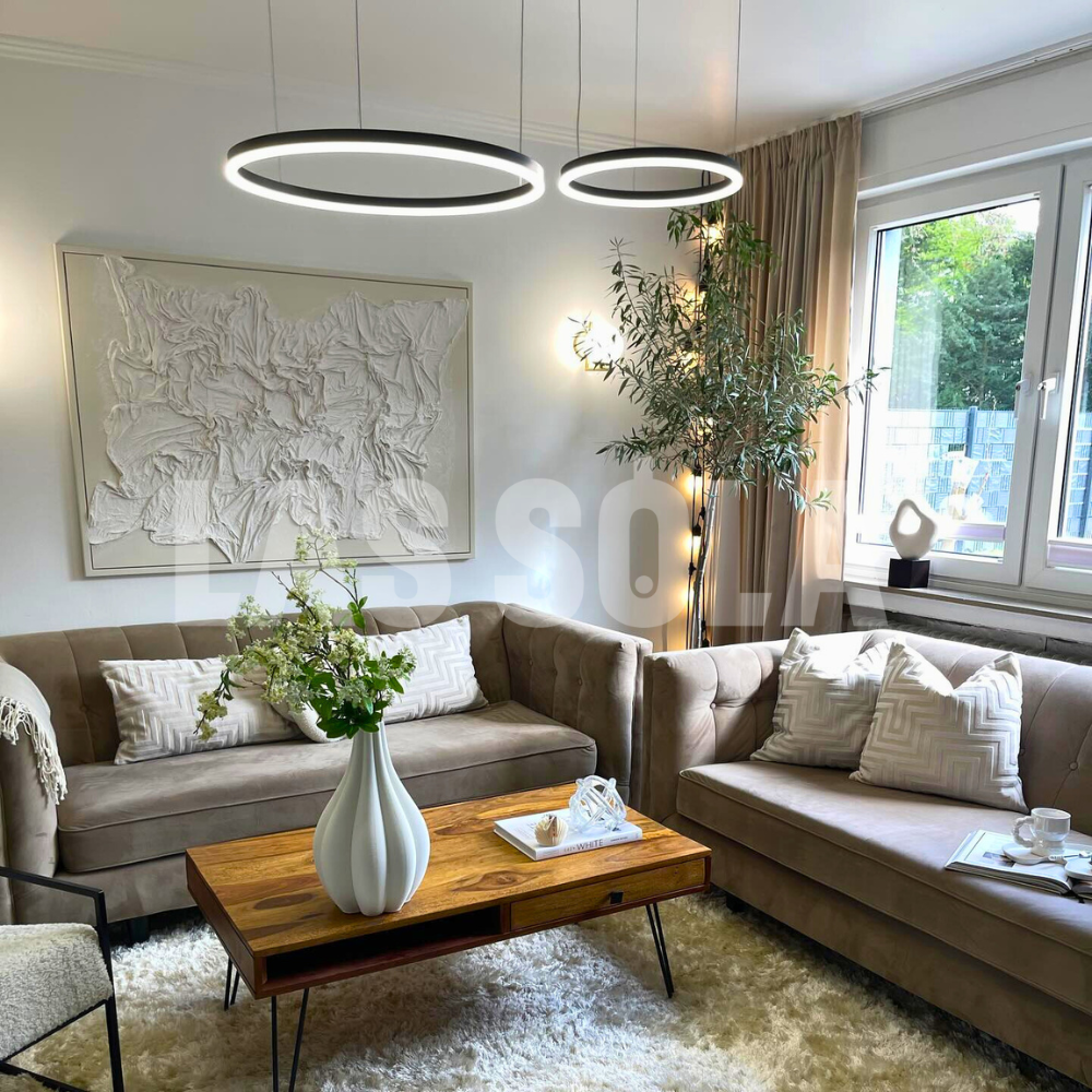 Alonza Moderne Grote Hanglampen Wit Metaal Slaapkamer Woonkamer Tir-Cirkel