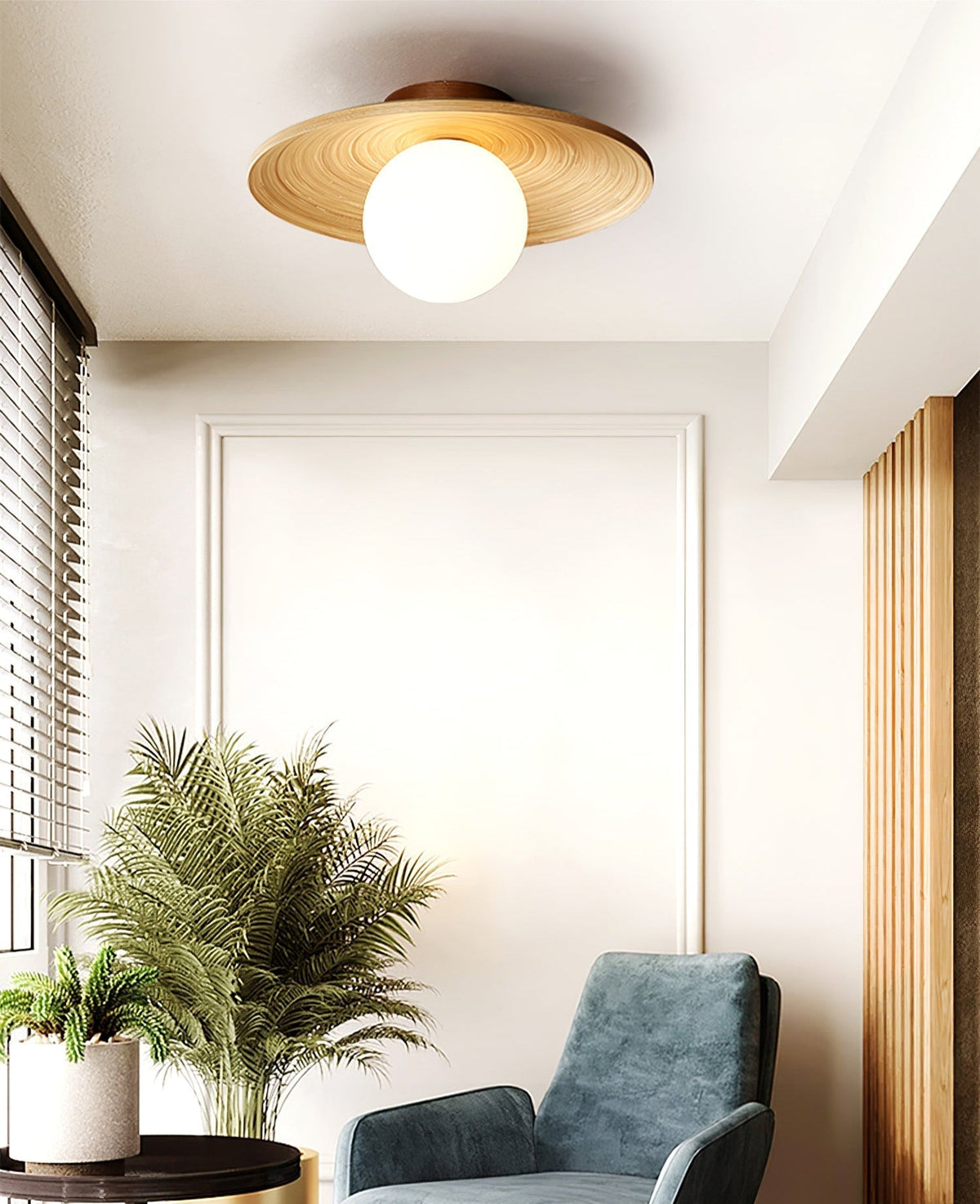 Ivoris plafondlamp Soluna hout Orbital