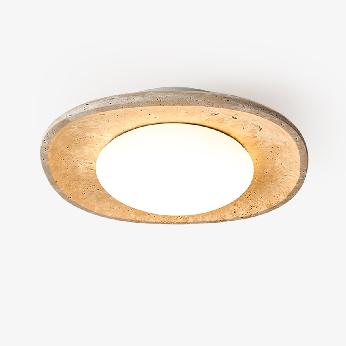 Serinora plafondlamp in geel travertin