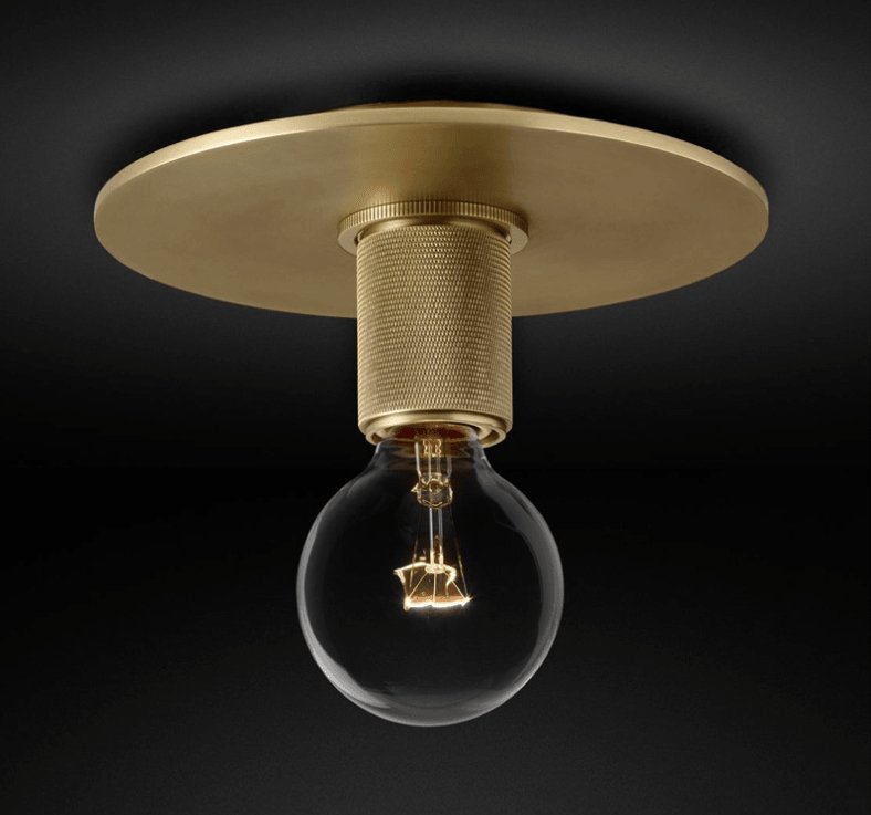 Elthyn plafondlamp conische kap glas messing minimalistisch industrieel