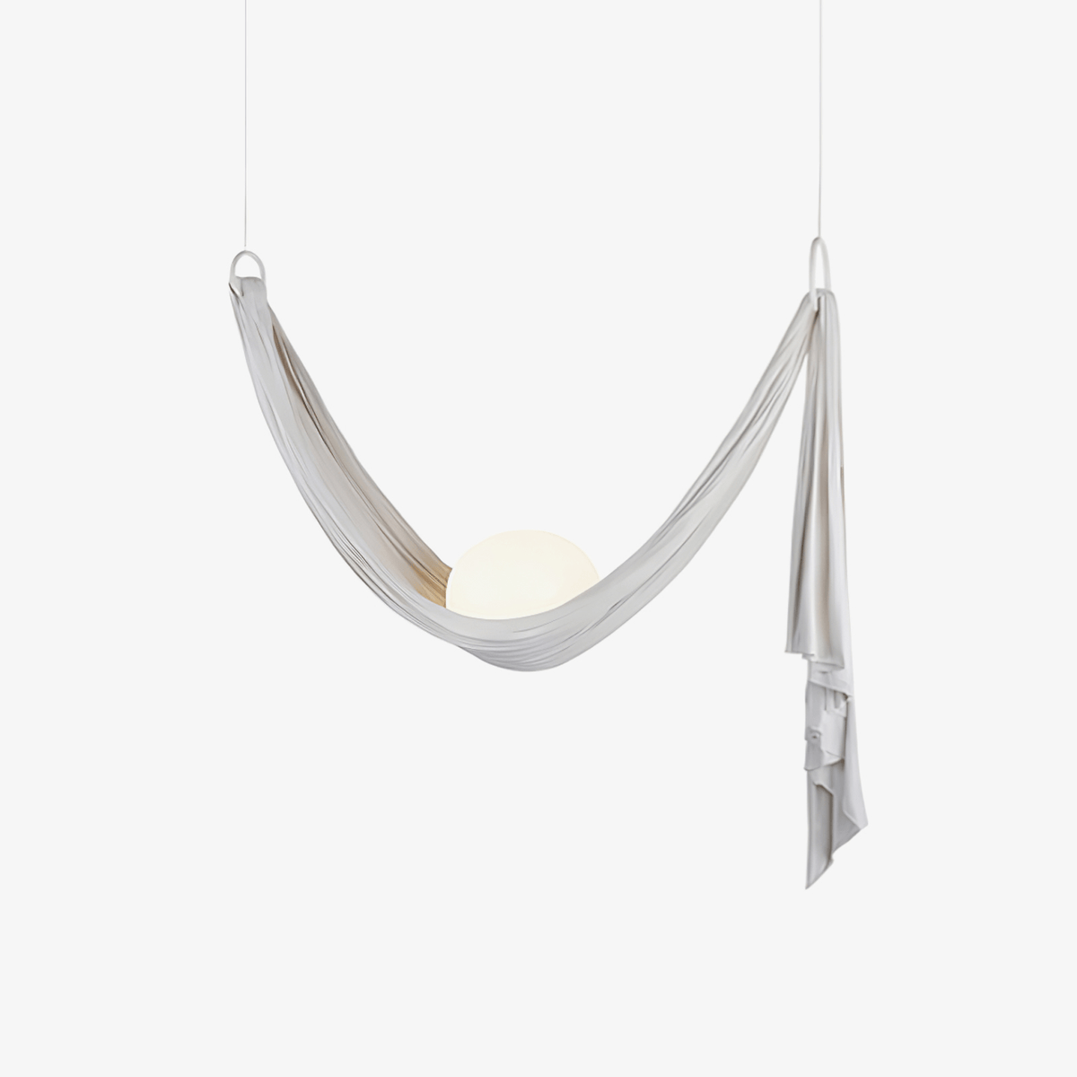 Serelia hanglamp met zijden stofdraperie