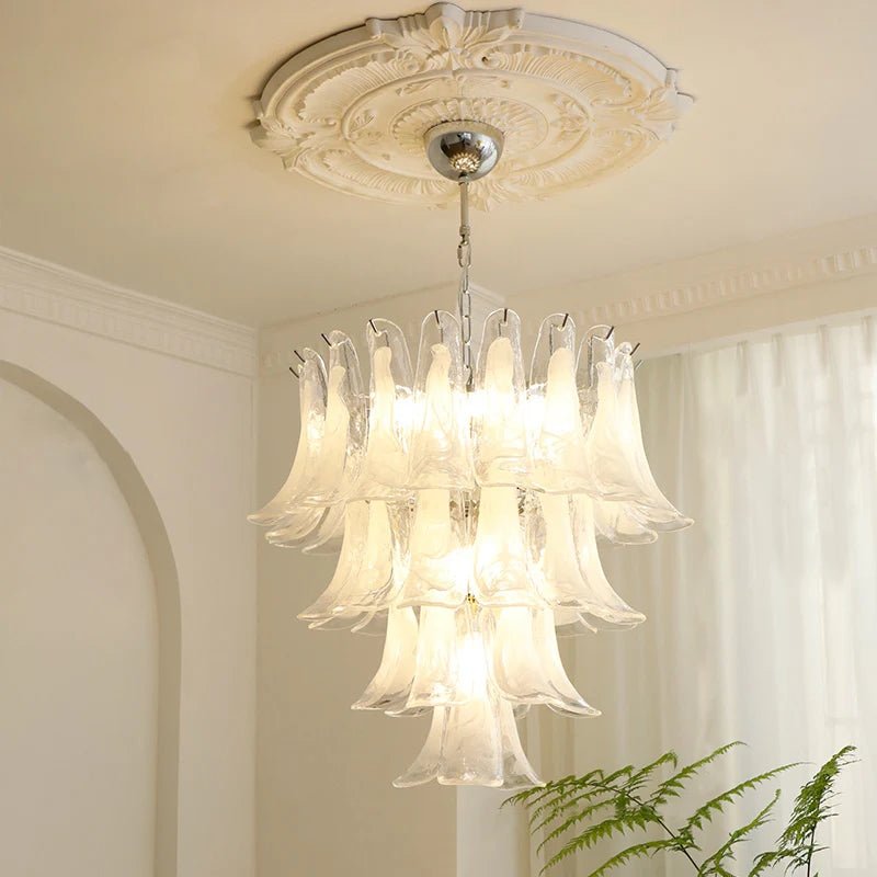 Elvess Kroonluchter Murano-glasblad Goudkleurig