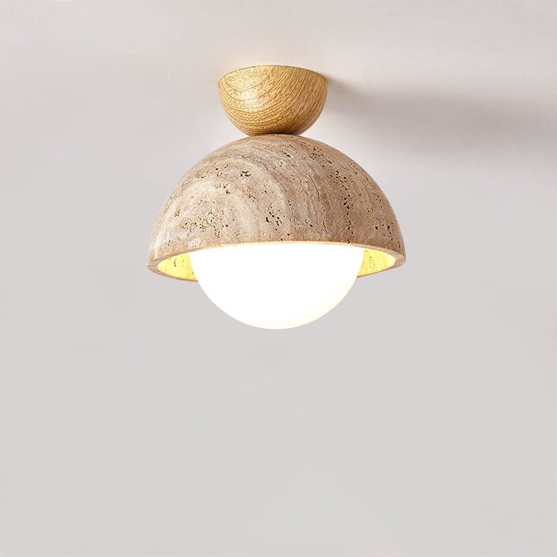 Serireon plafondlamp van geel travertin