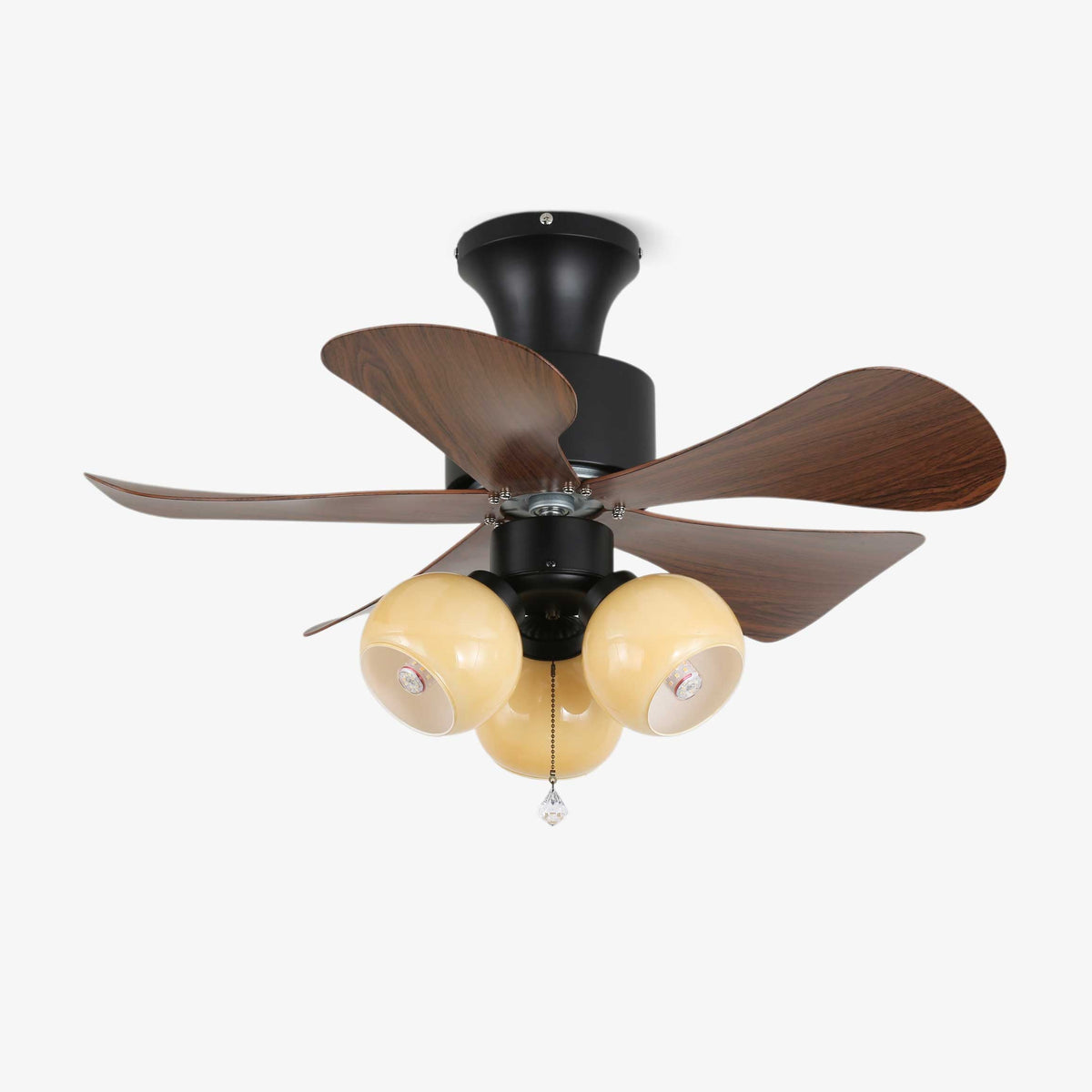 Rinania Vintage Walnootkleurige plafondventilator met verlichting