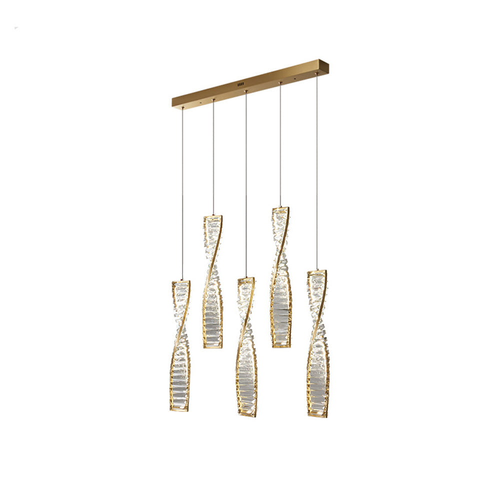 Marilyn Moderne Spiraalvormige Strook Hanglamp Metalen/Kristal Zwart/Goud Woon/Slaap/Eetkamer