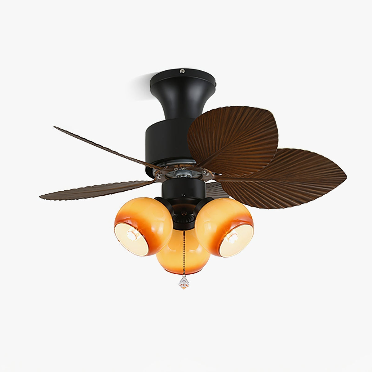 Celoine Tropische plafondventilator met verlichting van glas