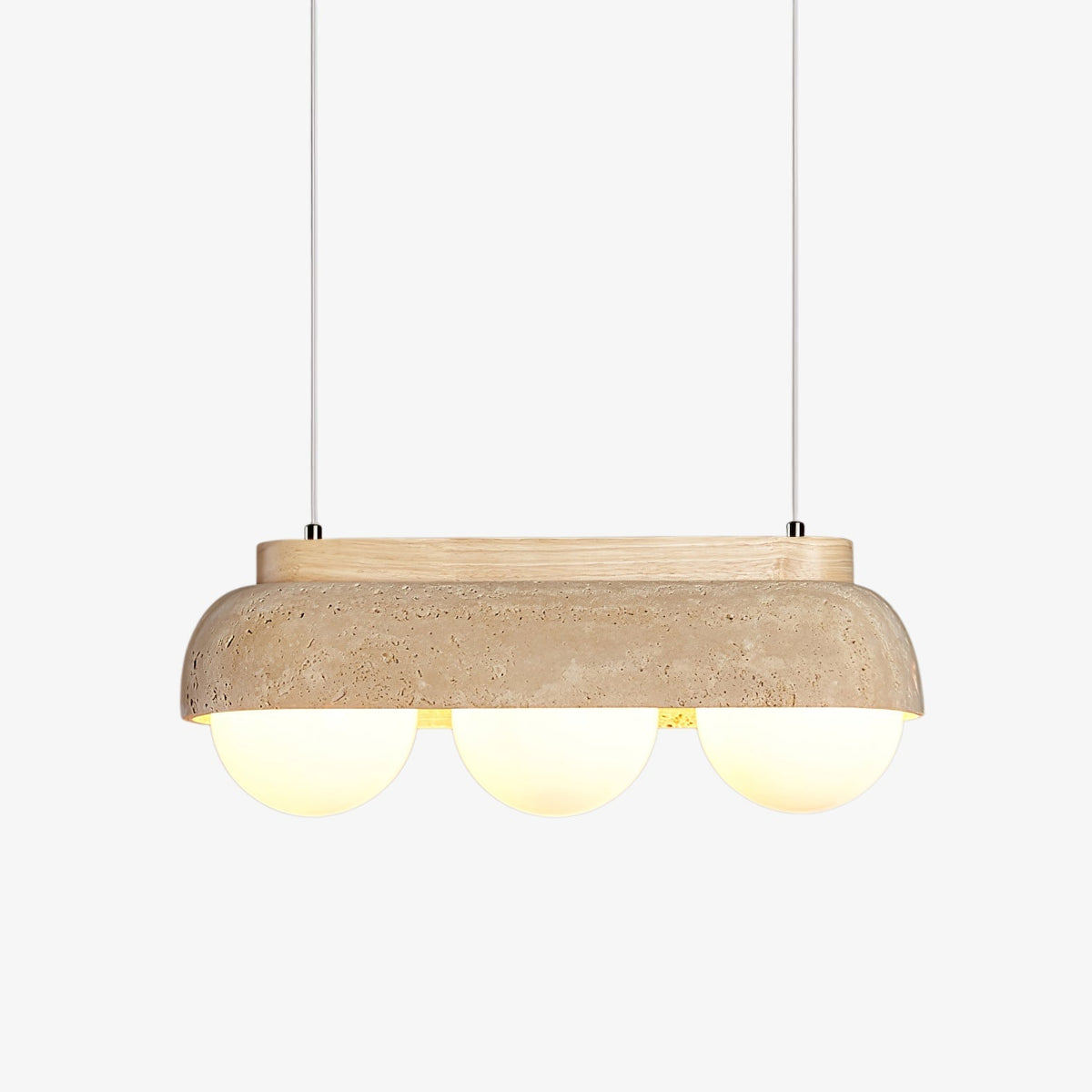 Yeln hanglamp van geel travertin