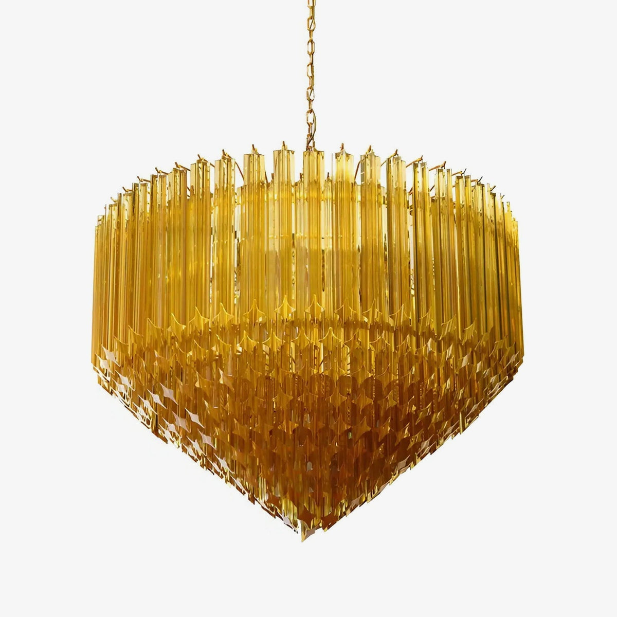Celiselle kroonluchter met amberkleurige Murano-glasprismen Grand Art