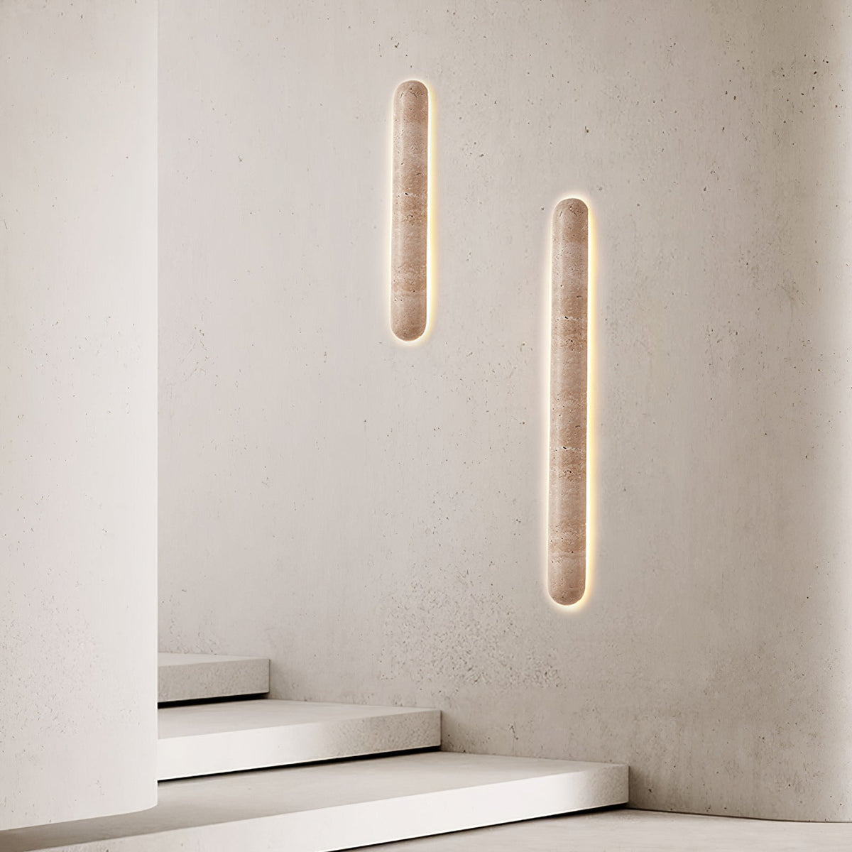 Aelius wandlamp Geel travertin