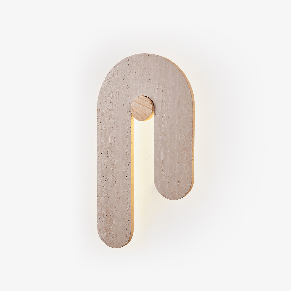 Ithaus wandlamp in geel travertin