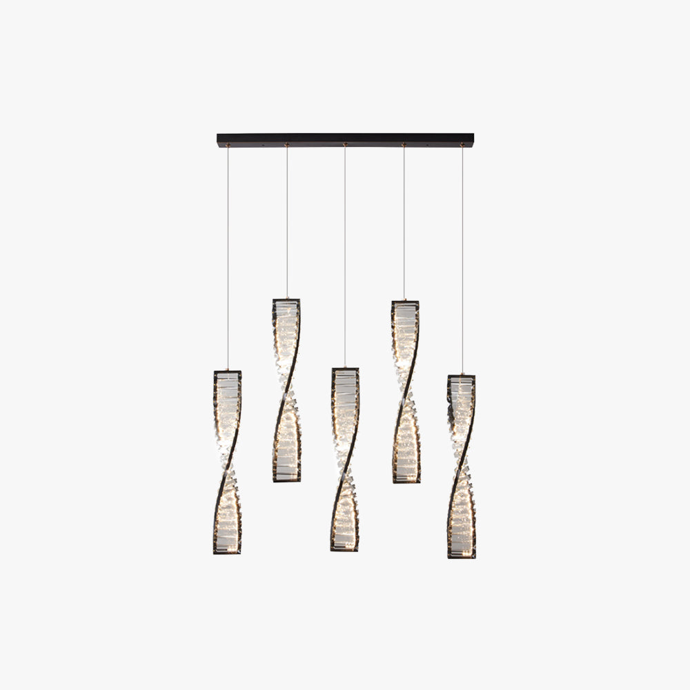 Marilyn Moderne Spiraalvormige Strook Hanglamp Metalen/Kristal Zwart/Goud Woon/Slaap/Eetkamer