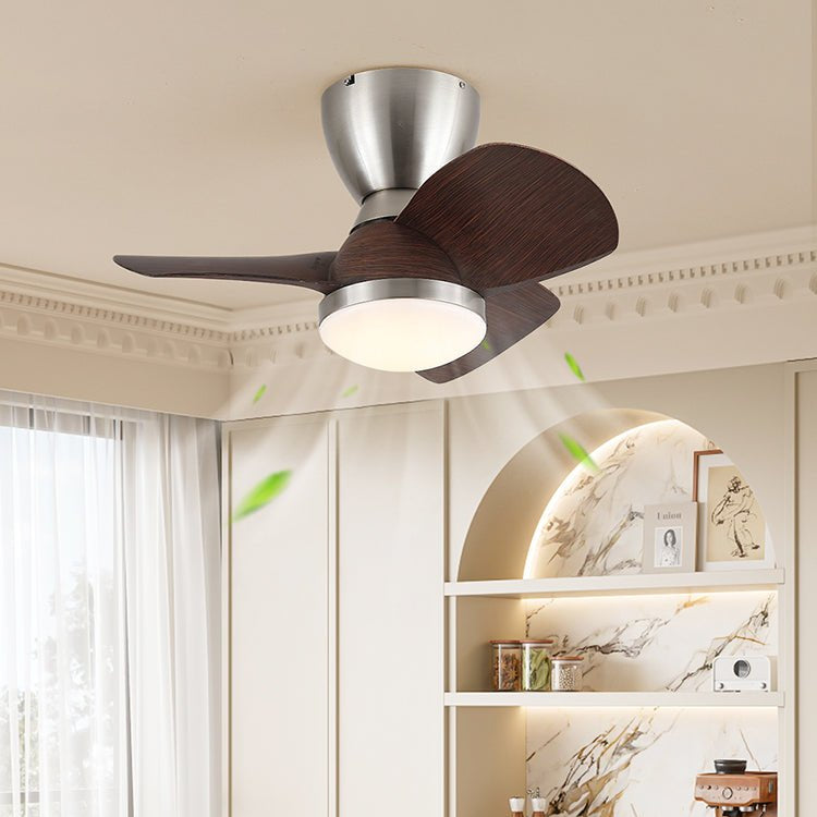 Aldiian minimalistisch messing houten plafondventilator met verlichting