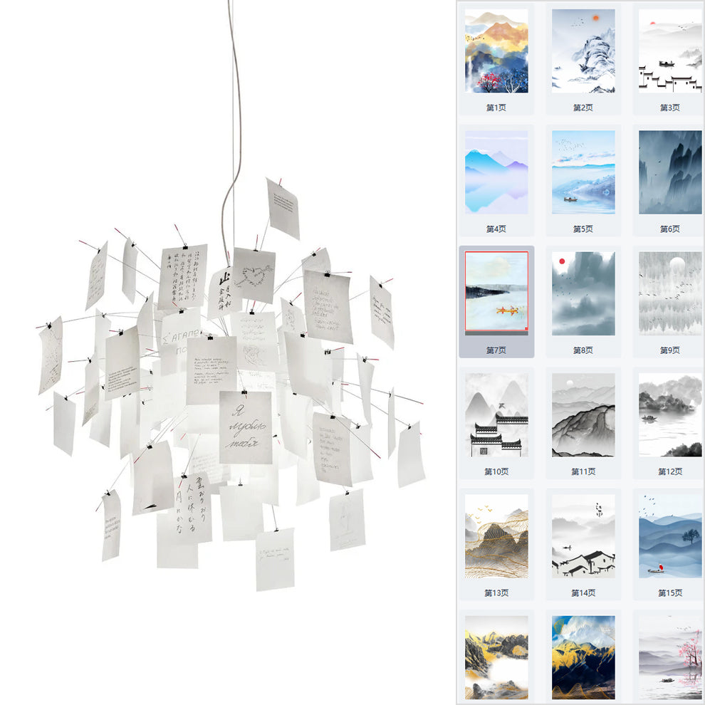 Luninena papier kroonluchter
