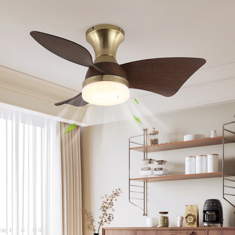 Aureon Moderne plafondventilator met verlichting van walnoothout