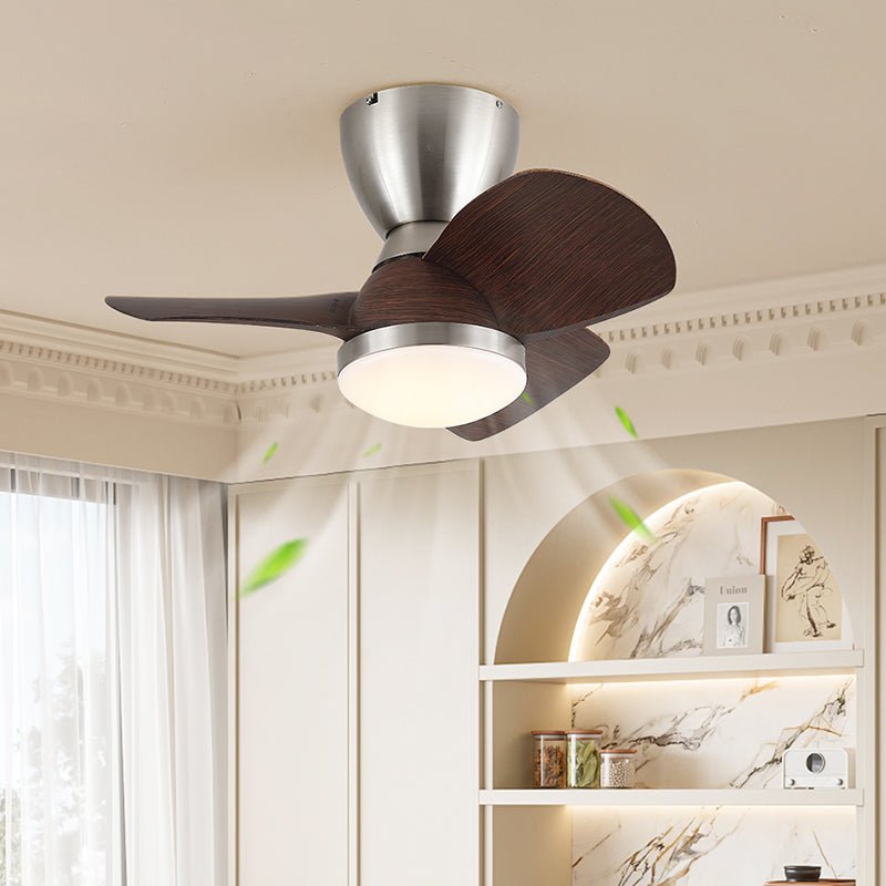 Aldiian minimalistisch messing houten plafondventilator met verlichting