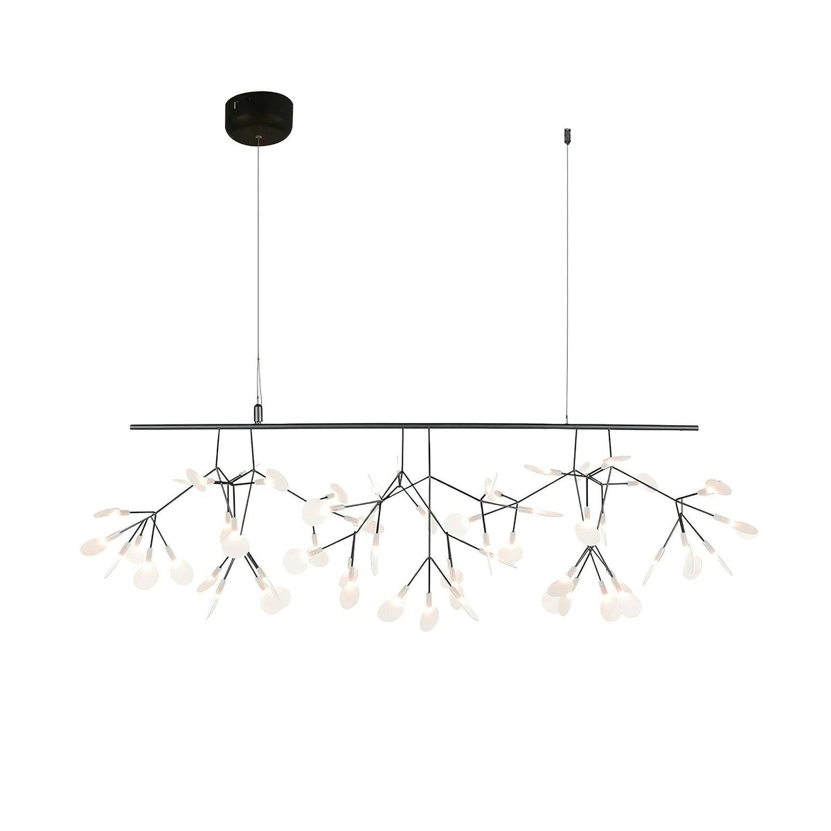 Brenwen kroonluchter LED-takken lange lineaire artistieke