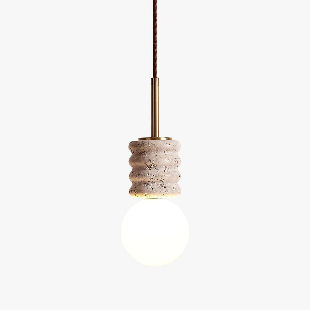 Akls hanglamp van geel travertin