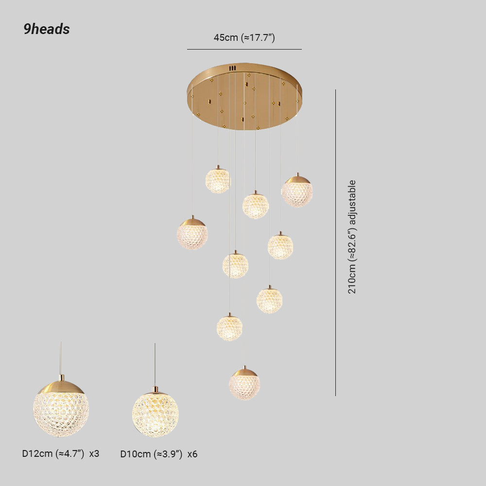 Jibril Moderne LED Kroonluchter Gouden Metaal Slaapkamer Woonkamer