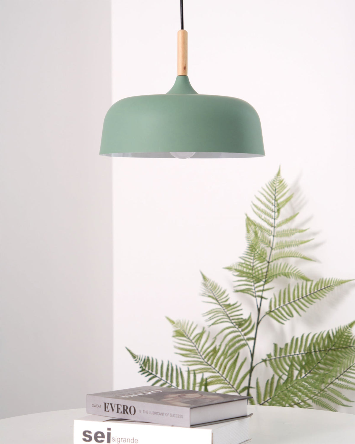 Sylivenne hanglamp witte kap houten accenten