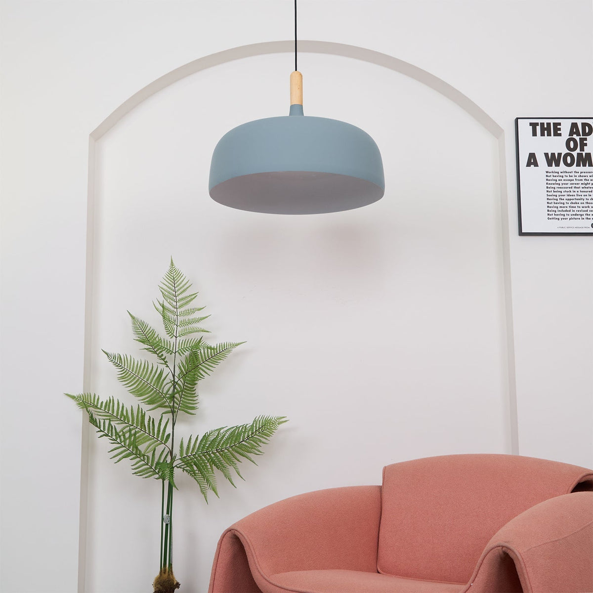 Sylivenne hanglamp witte kap houten accenten