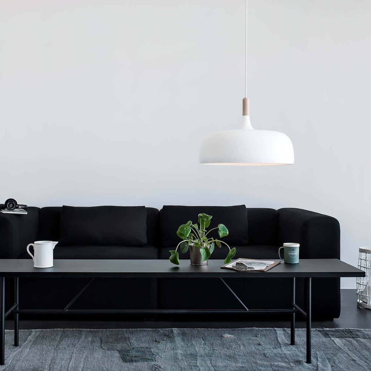 Sylivenne hanglamp witte kap houten accenten