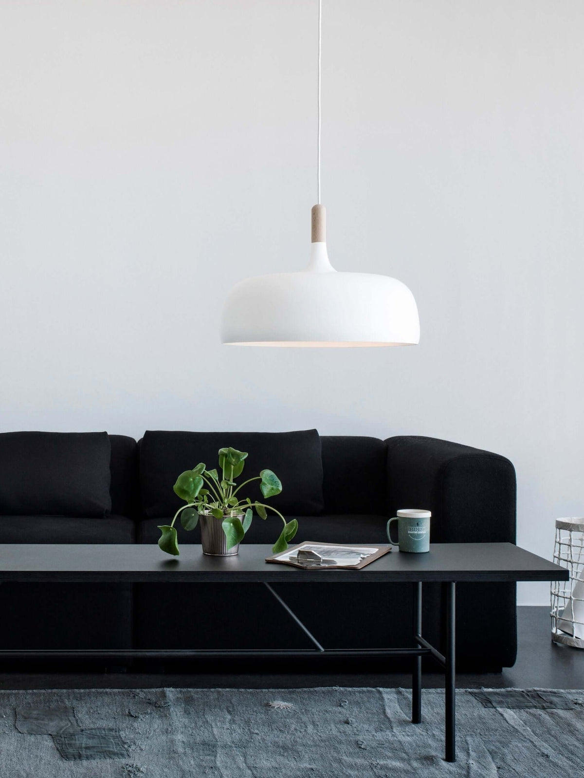 Sylivenne hanglamp witte kap houten accenten