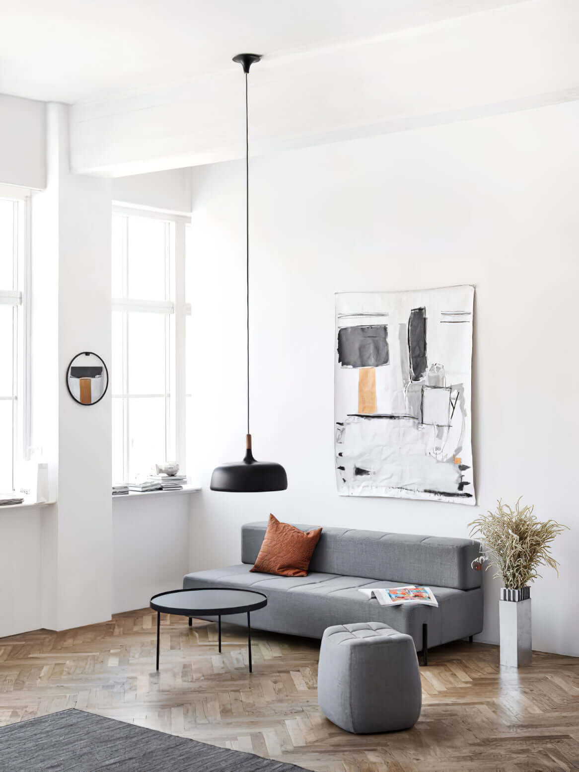 Sylivenne hanglamp witte kap houten accenten