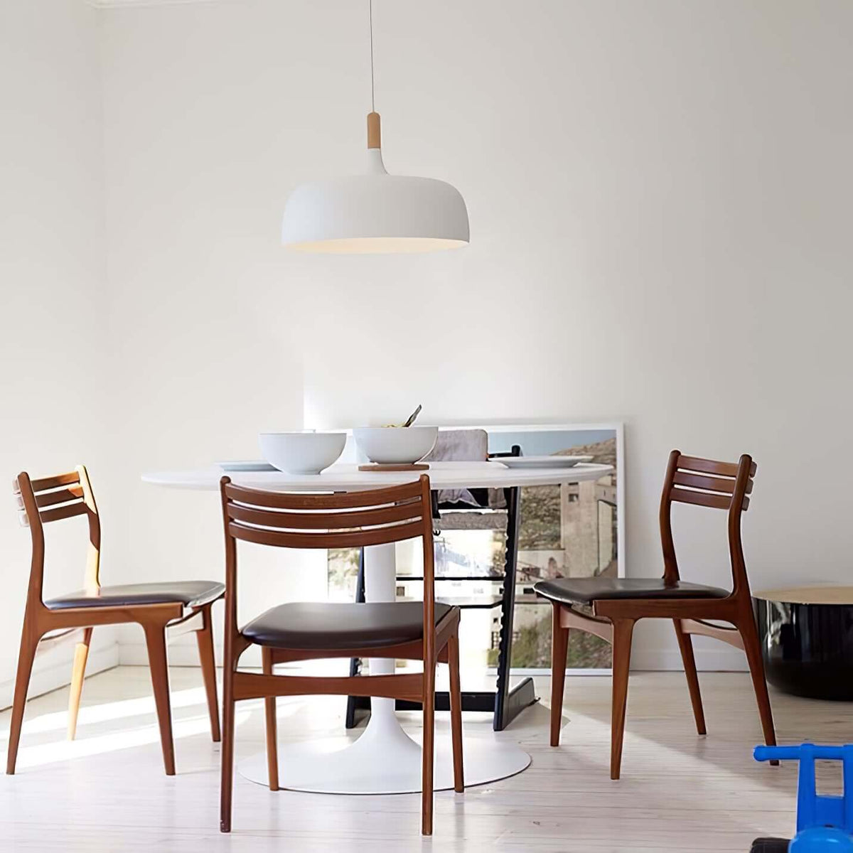Sylivenne hanglamp witte kap houten accenten