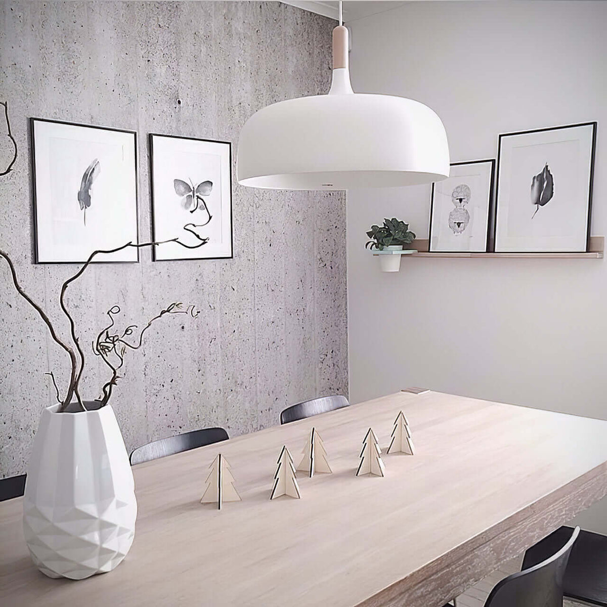 Sylivenne hanglamp witte kap houten accenten