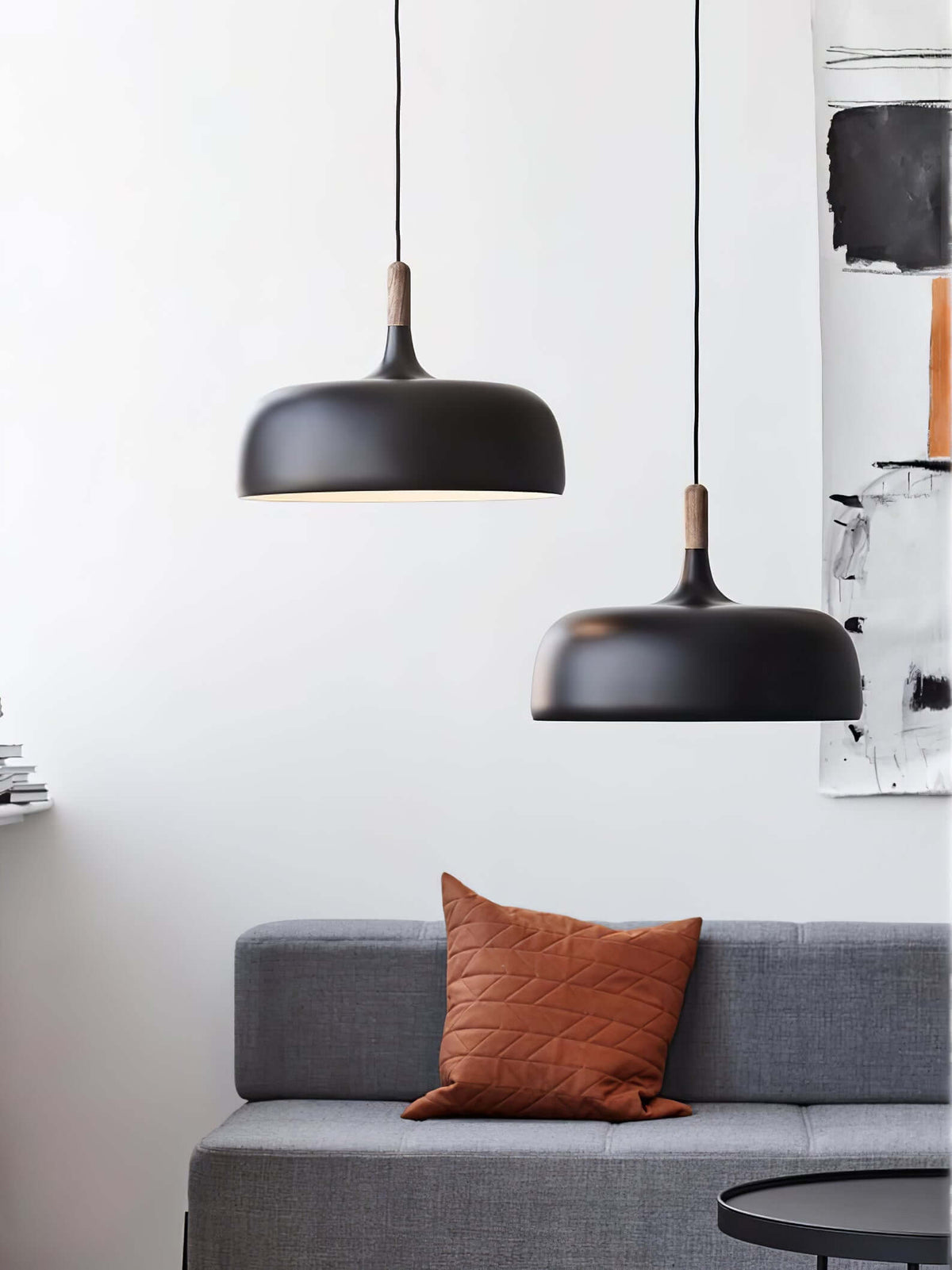 Sylivenne hanglamp witte kap houten accenten