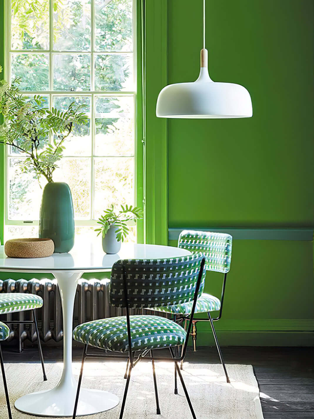 Sylivenne hanglamp witte kap houten accenten