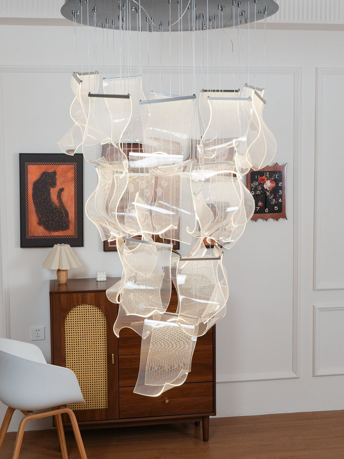 Lucuian kroonluchter acrylaat LED abstract zwevend kunstwerk