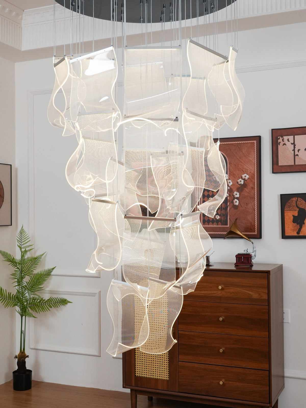 Lucuian kroonluchter acrylaat LED abstract zwevend kunstwerk