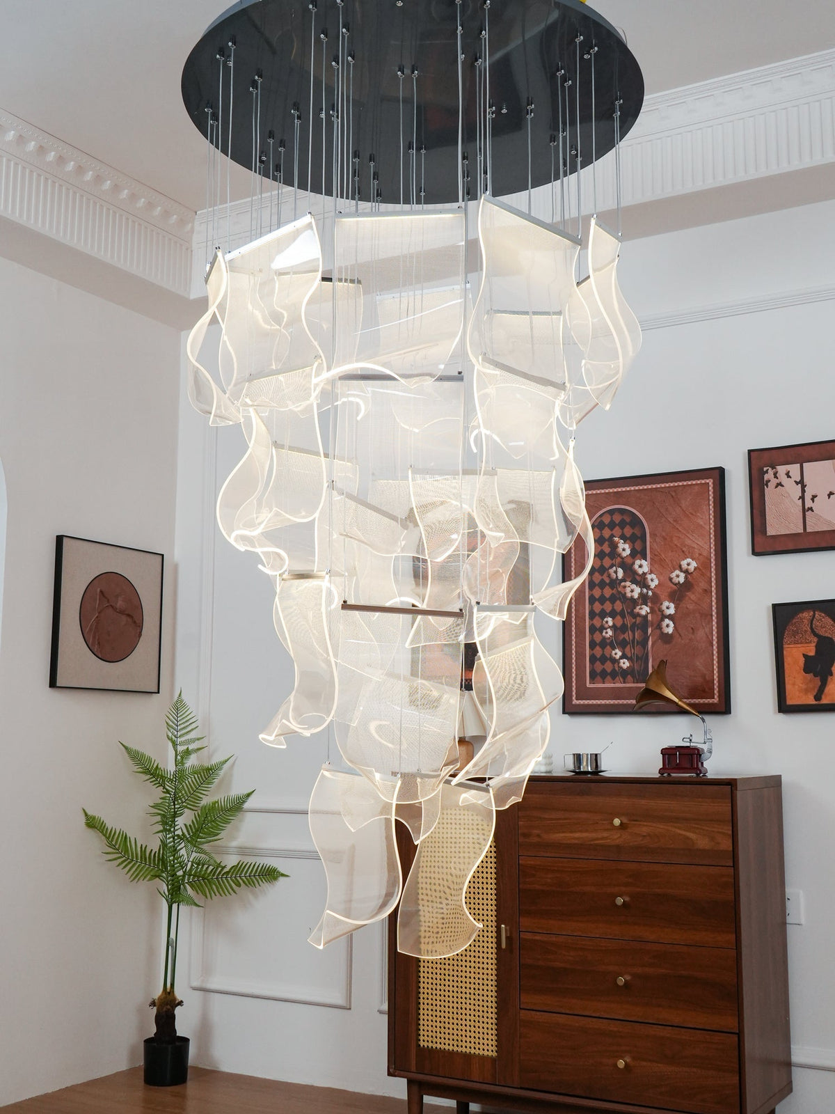 Lucuian kroonluchter acrylaat LED abstract zwevend kunstwerk