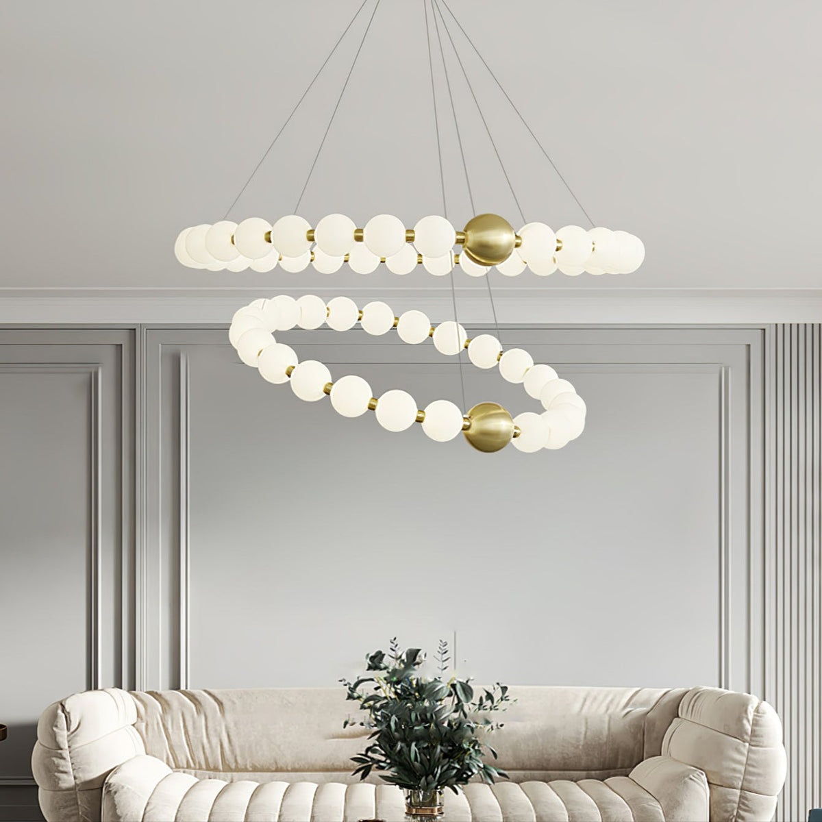 Hevrin elegantie Art Pearls Plastic Kroonluchter