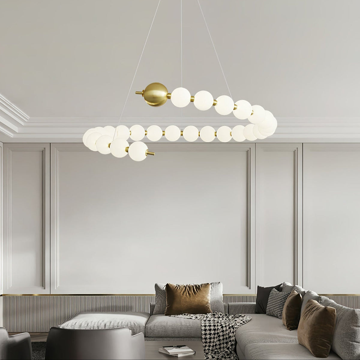 Hevrin elegantie Art Pearls Plastic Kroonluchter