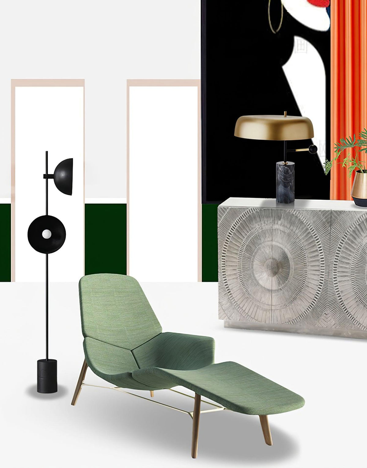 Vovena tafellamp met marmeren details