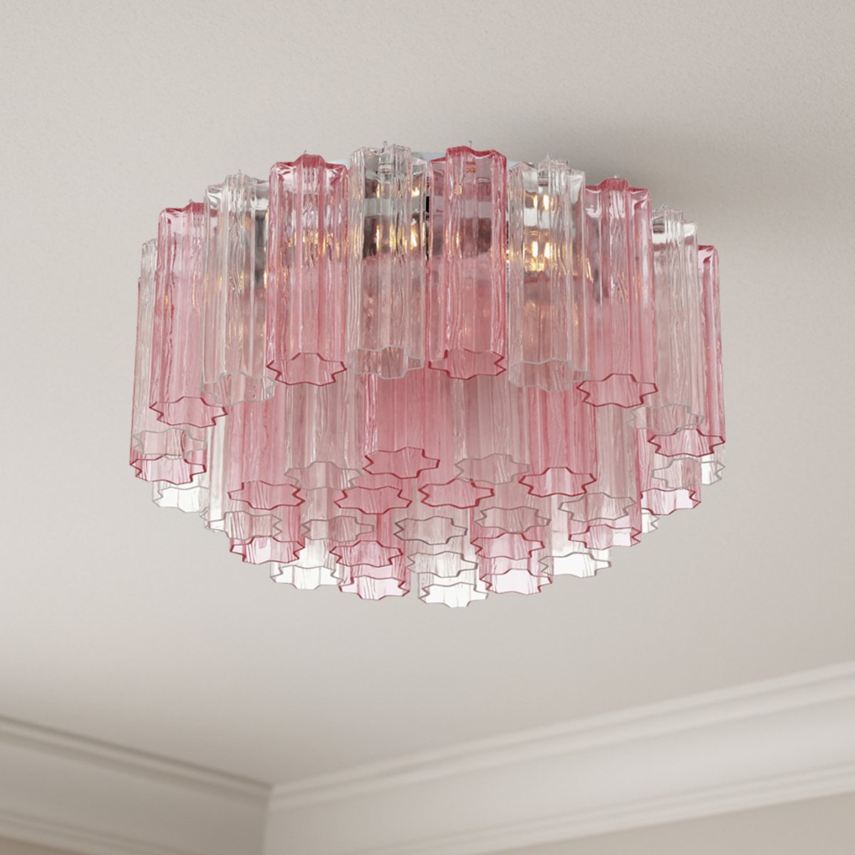 Eiruaya plafondlamp glasbuis gelaagd amber