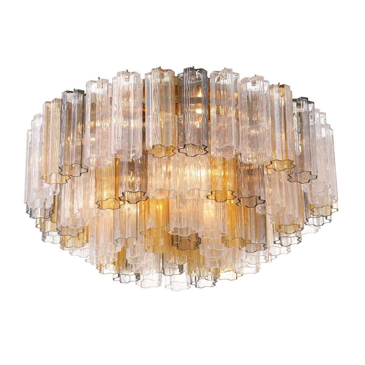 Eiruaya plafondlamp glasbuis gelaagd amber