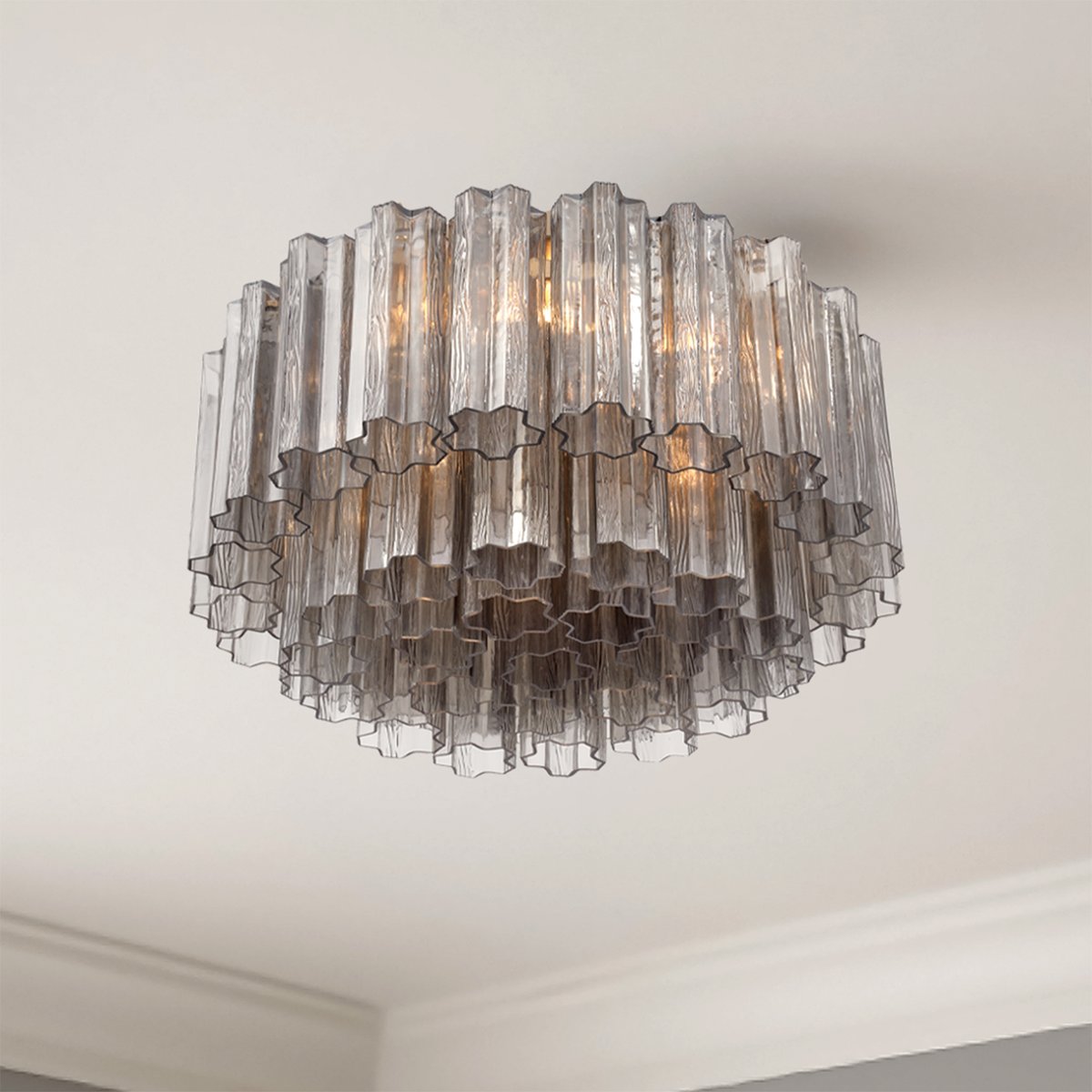 Eiruaya plafondlamp glasbuis gelaagd amber