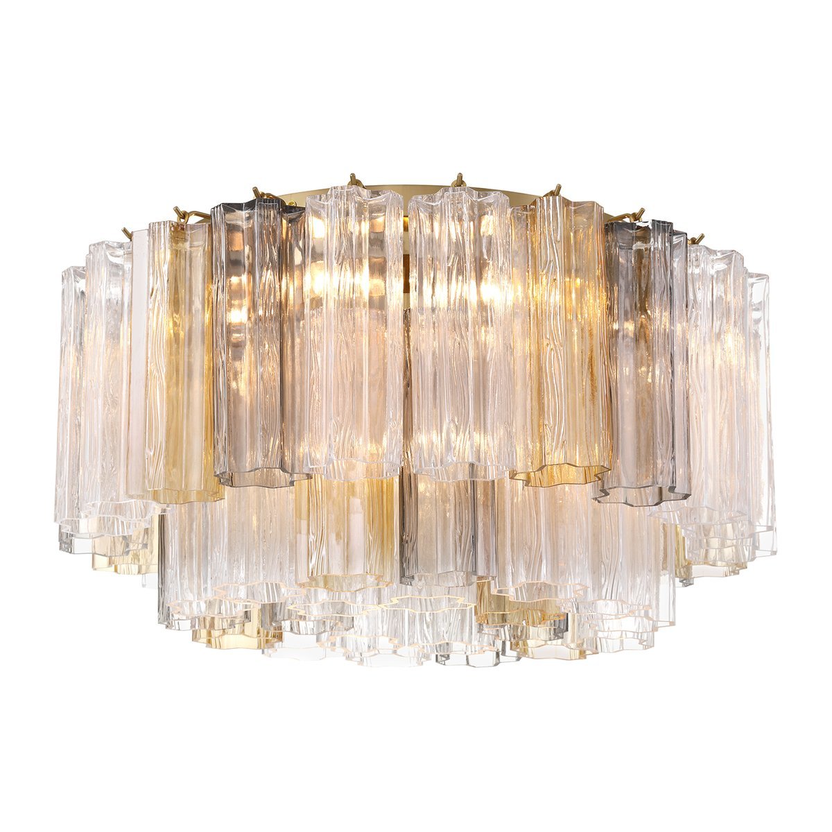 Eiruaya plafondlamp glasbuis gelaagd amber