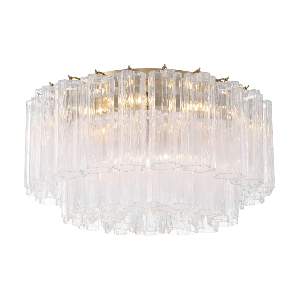 Eiruaya plafondlamp glasbuis gelaagd amber