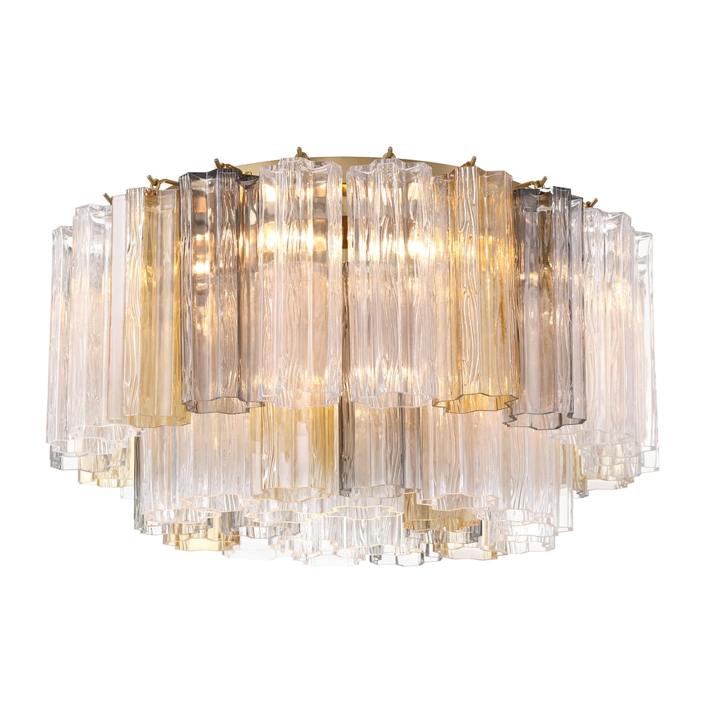 Eiruaya plafondlamp glasbuis gelaagd amber