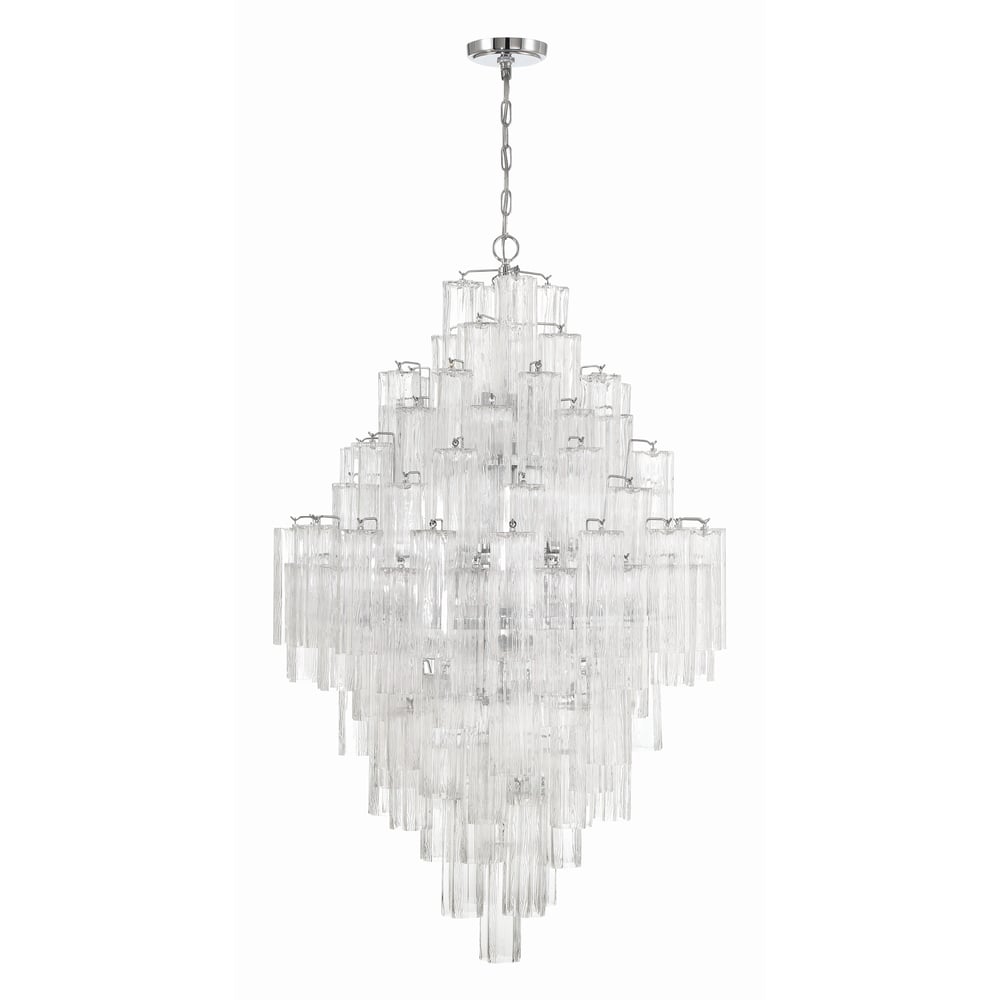 Eirorelle Diamant Kroonluchter met Gelaagde Amberkleurige Glasbuizen