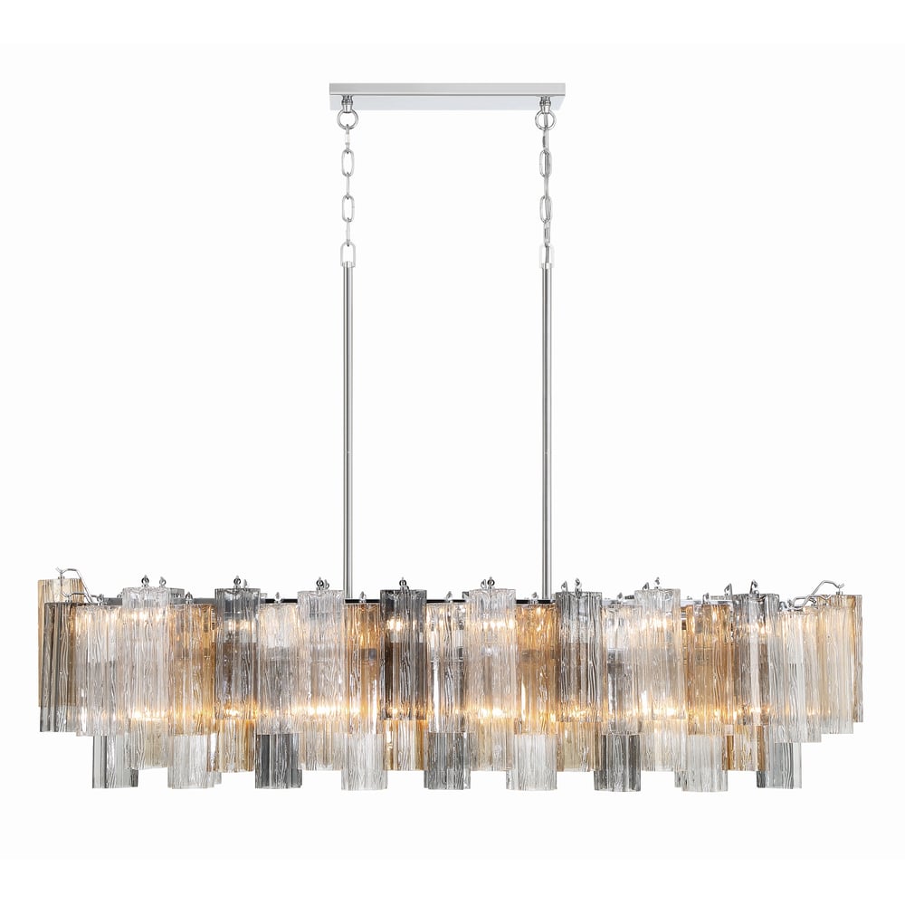 Eiriseon lineaire kroonluchter met glasbuis, gelaagd amber