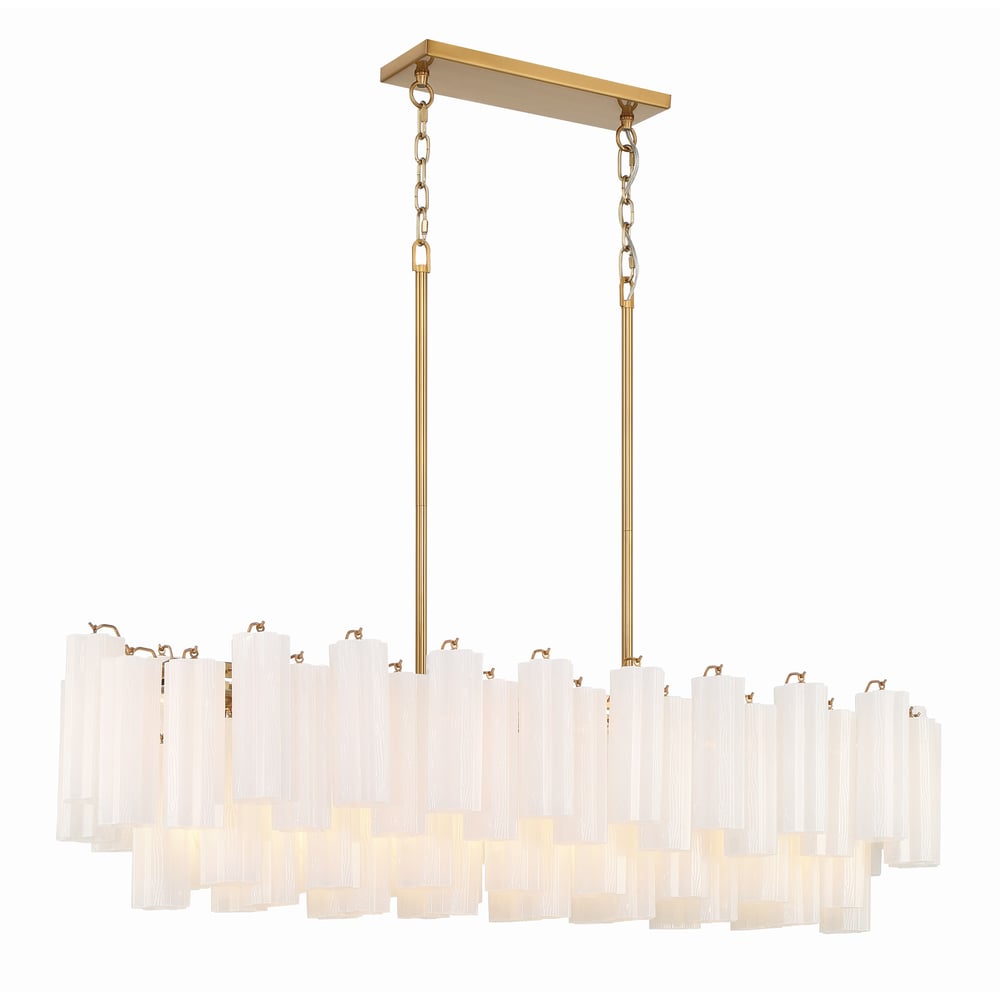 Eiriseon lineaire kroonluchter met glasbuis, gelaagd amber