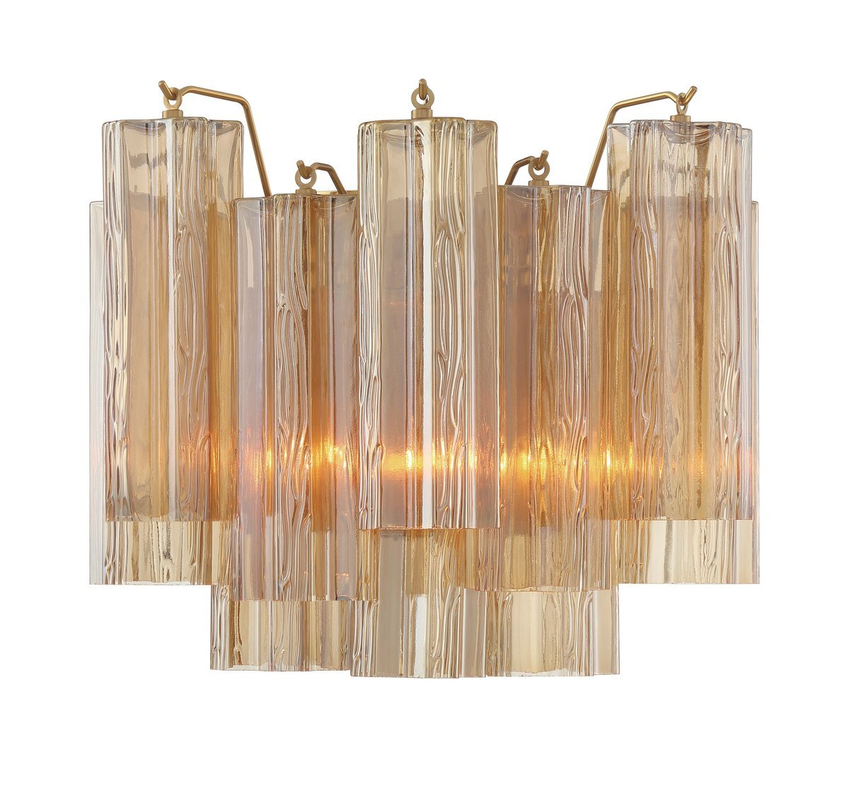 Ravo wandlamp Tronchi Glasbuis Gelaagd Amber Modern