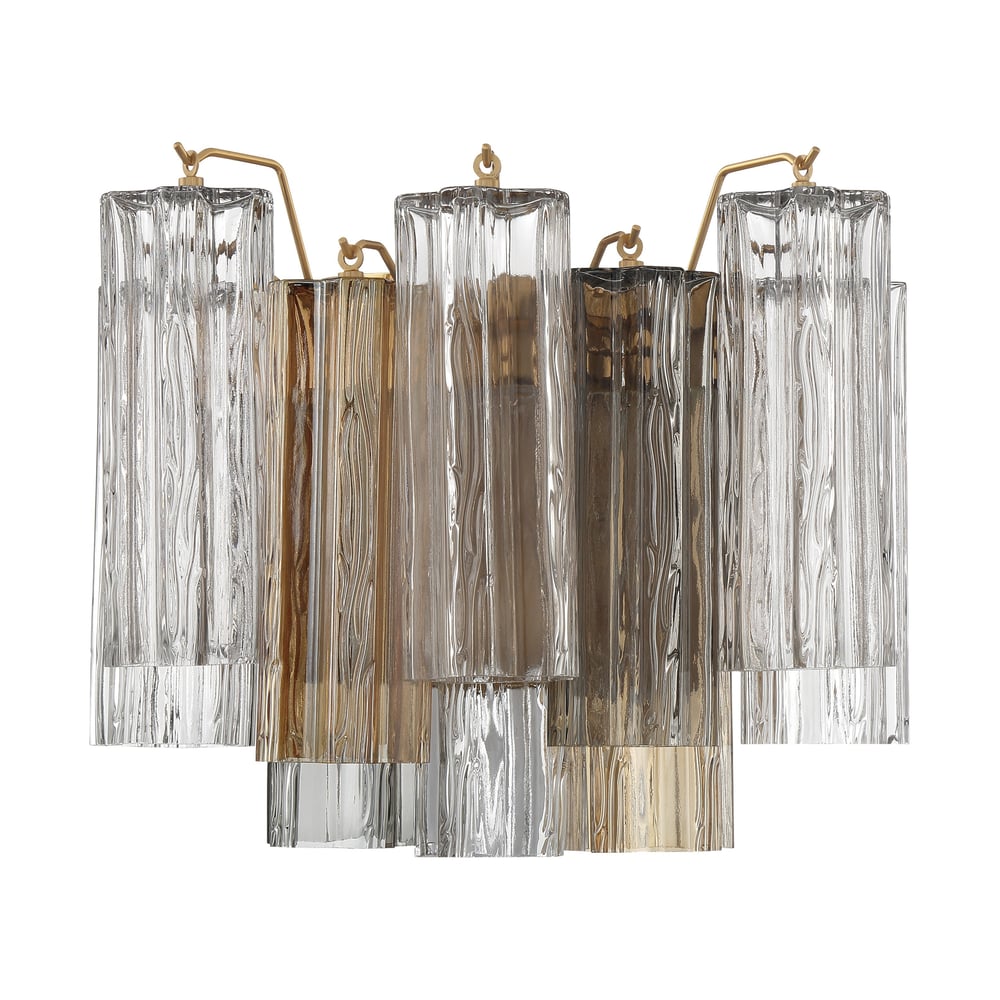 Ravo wandlamp Tronchi Glasbuis Gelaagd Amber Modern