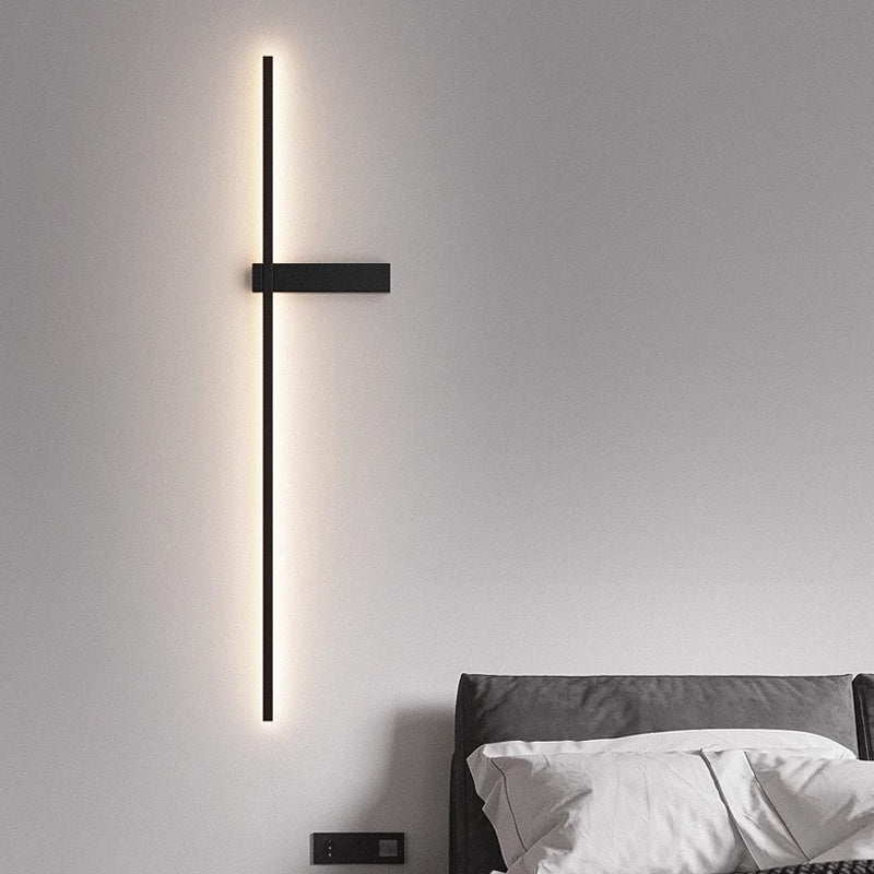 Mesv Lineair Oplaadbaar Zwart Wandlamp
