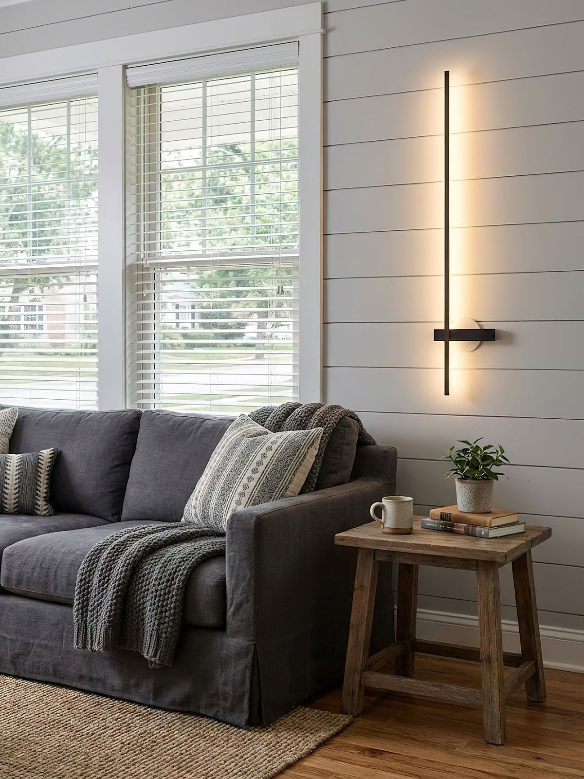 Mesv Lineair Oplaadbaar Zwart Wandlamp